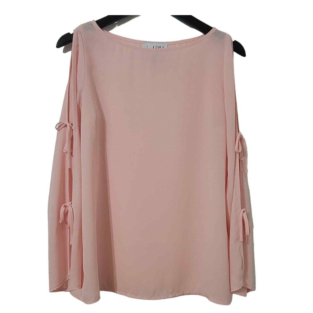 Joseph Ribkoff Blouse 6 Slit Sleeve Pastel Pink Feminine Bows Preppy